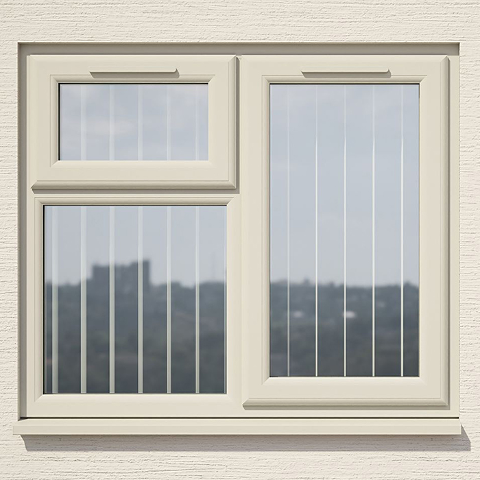 Crystal 3 Clear Glass Double Glazed uPVC Window - Agate and White - Right Handed