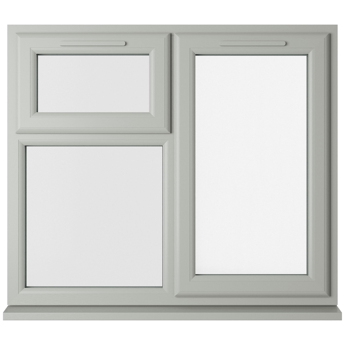 Crystal 3 Clear Glass Double Glazed uPVC Window - Agate and White - Right Handed
