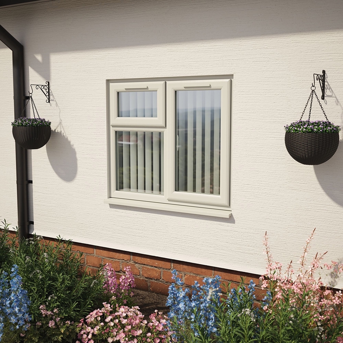 Crystal 3 Clear Glass Double Glazed uPVC Window - Agate and White - Right Handed