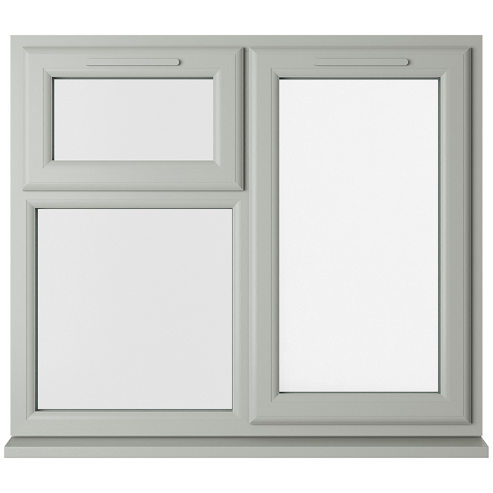 Crystal 3 Clear Glass Double Glazed uPVC Window - Agate and White - Right Handed