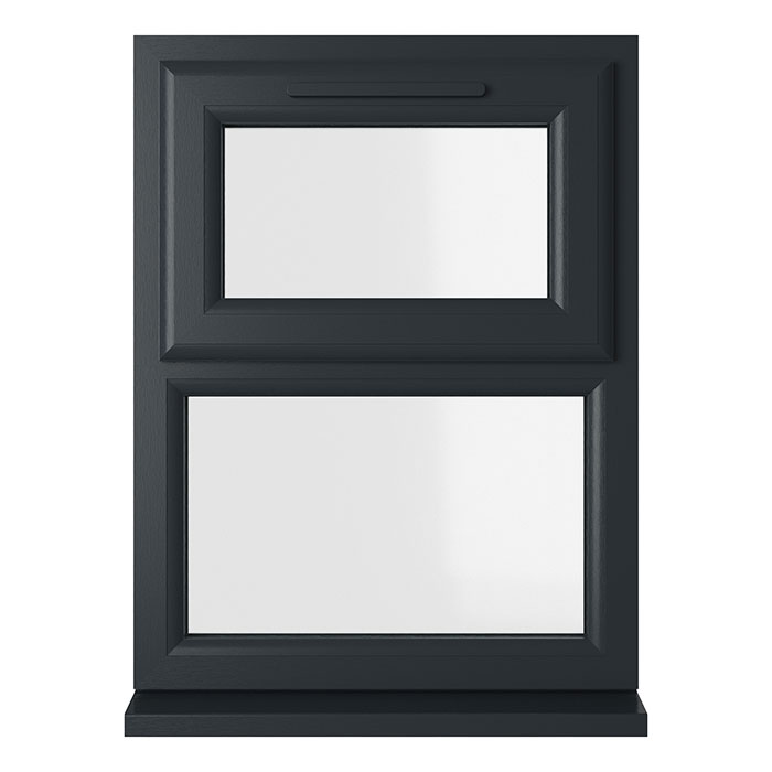 Crystal 2 Clear Glass Double Glazed uPVC Window - Grey-White