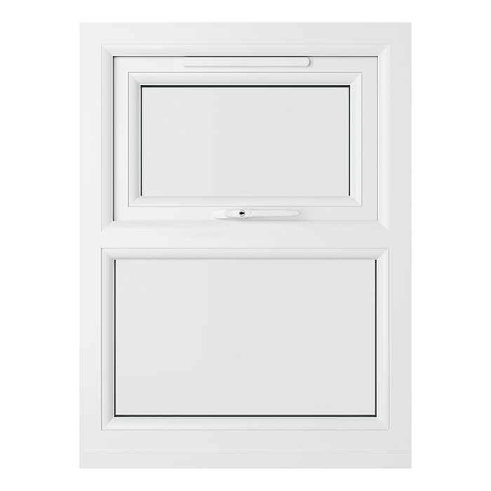 Crystal 2 Clear Glass Double Glazed uPVC Window - Grey-White