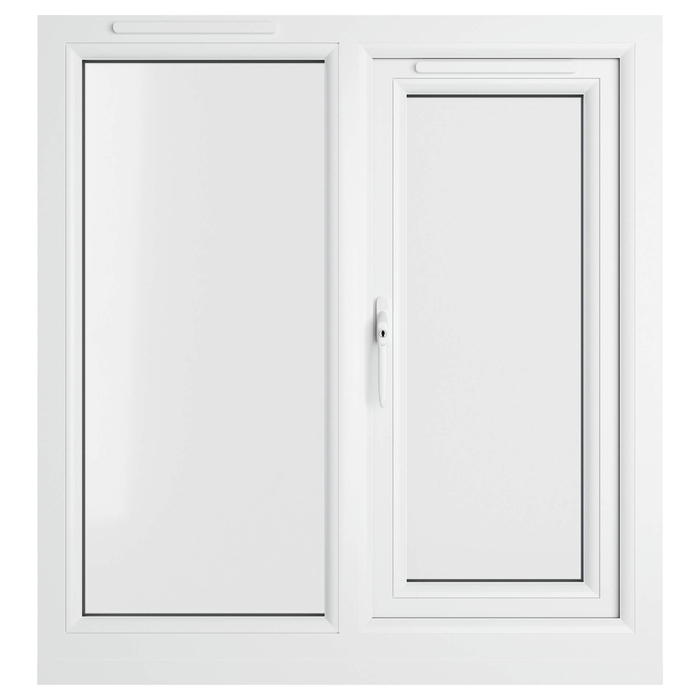 Crystal 2 Clear Glass Double Glazed uPVC Window - White - Left Handed