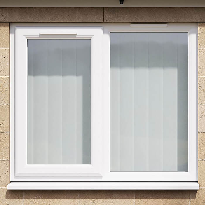 Crystal 2 Clear Glass Double Glazed uPVC Window - White - Left Handed