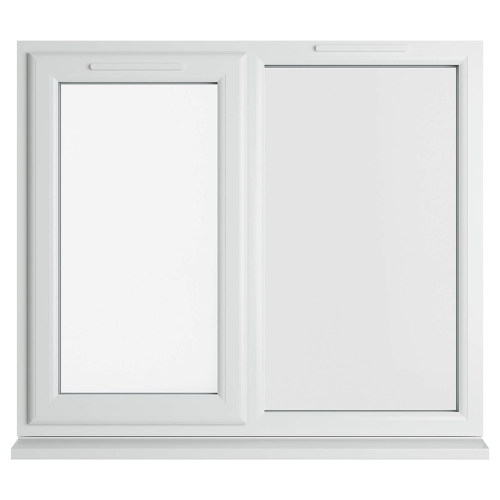 Crystal 2 Clear Glass Double Glazed uPVC Window - White - Left Handed