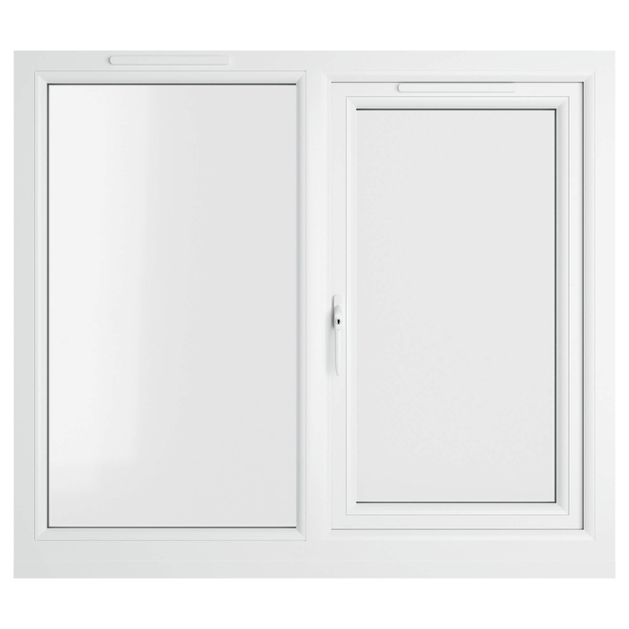 Crystal 2 Clear Glass Double Glazed uPVC Window - White - Left Handed