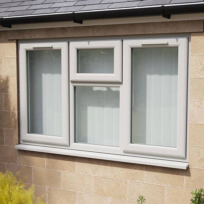 Crystal 4 Clear Glass Double Glazed uPVC Window - Agate and White - Left and Right Handed