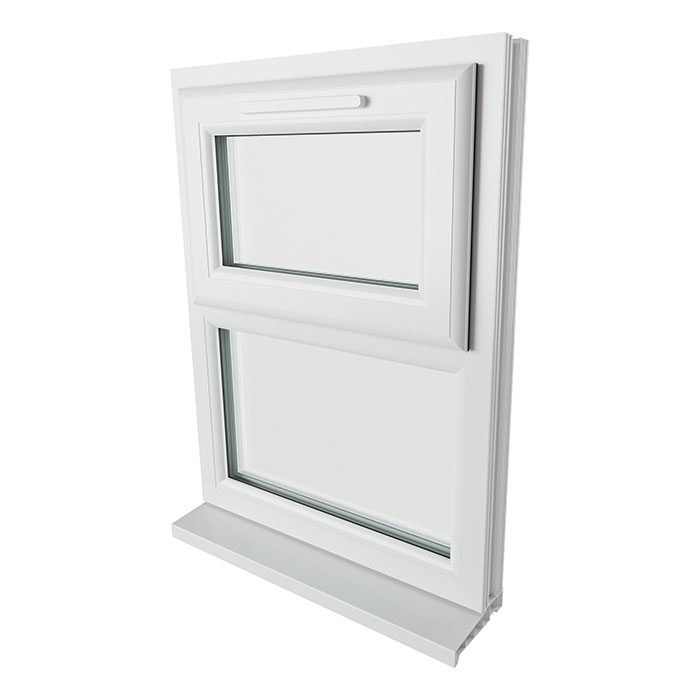 Crystal 2 Clear Glass Double Glazed uPVC Window - White