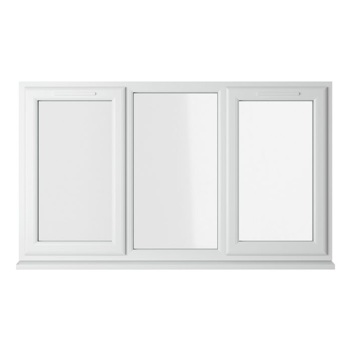Crystal 3 Clear Glass Double Glazed uPVC Window - White -  Left and Right Hand