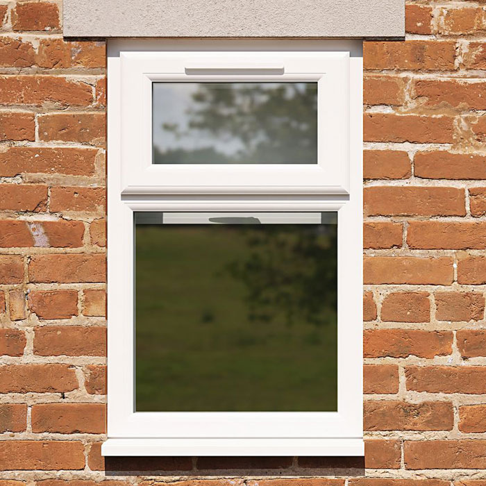 Crystal 2 Clear Glass Double Glazed uPVC Window - White