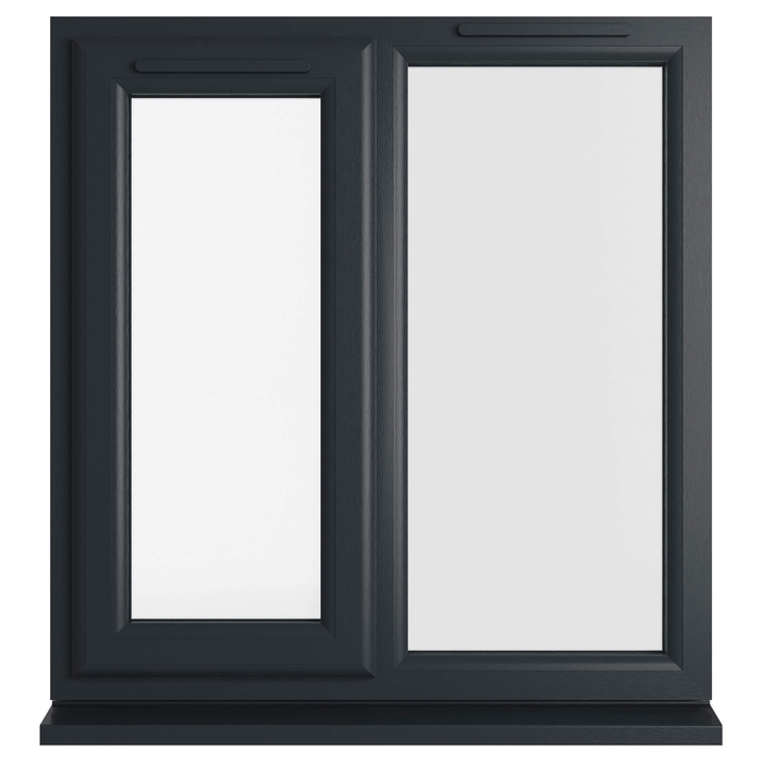 Crystal 2 Clear Glass Double Glazed uPVC Window - Grey and White - Left Handed