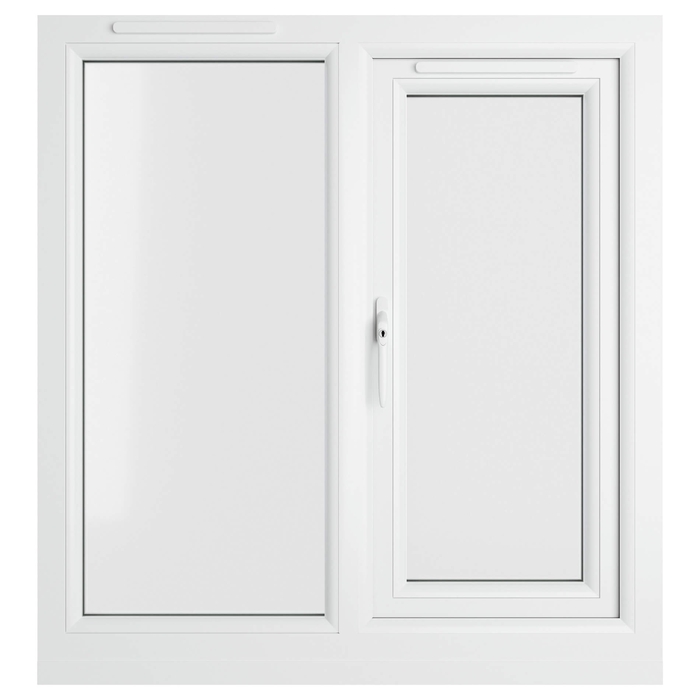 Crystal 2 Clear Glass Double Glazed uPVC Window - Grey and White - Left Handed