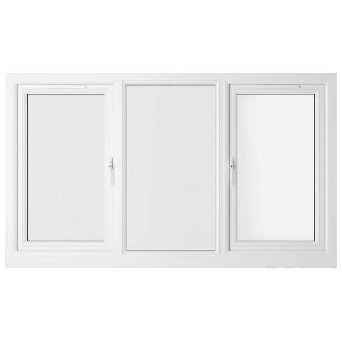Crystal 3 Clear Glass Double Glazed uPVC Window - Agate and White - Left and Right Handed