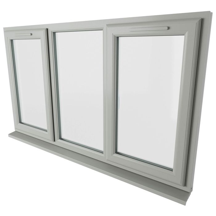Crystal 3 Clear Glass Double Glazed uPVC Window - Agate and White - Left and Right Handed