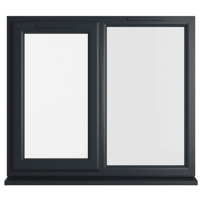 Crystal 2 Clear Glass Double Glazed uPVC Window - Grey and White - Left Handed