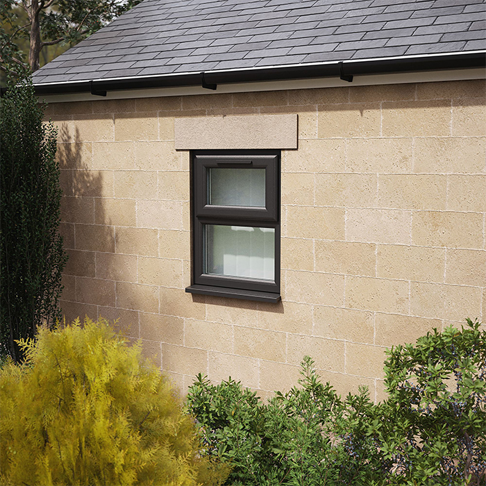 Crystal 2 Clear Glass Double Glazed uPVC Window - Black and White