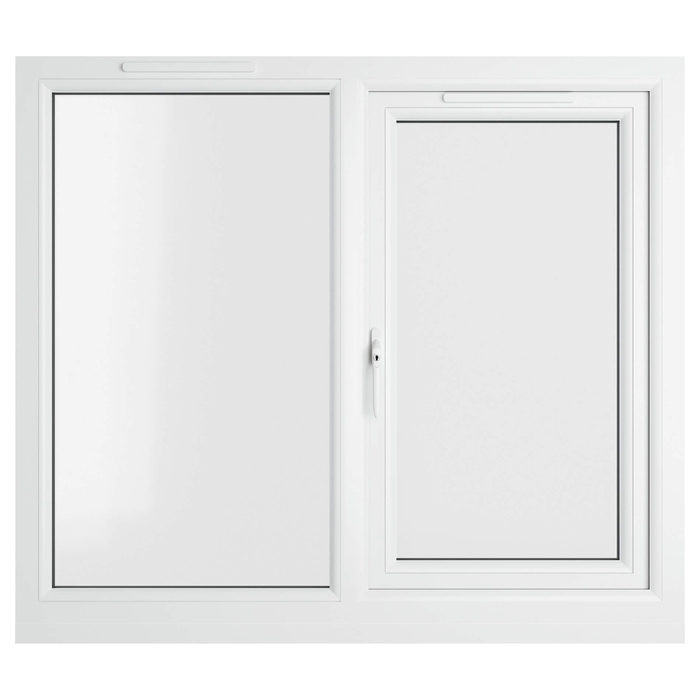 Crystal 2 Clear Glass Double Glazed uPVC Window - Grey and White - Left Handed