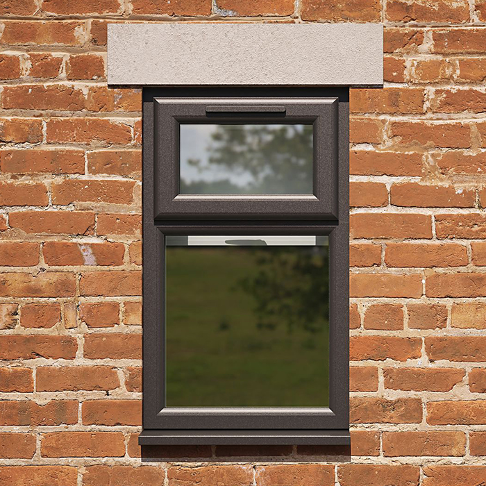 Crystal 2 Clear Glass Double Glazed uPVC Window - Black and White