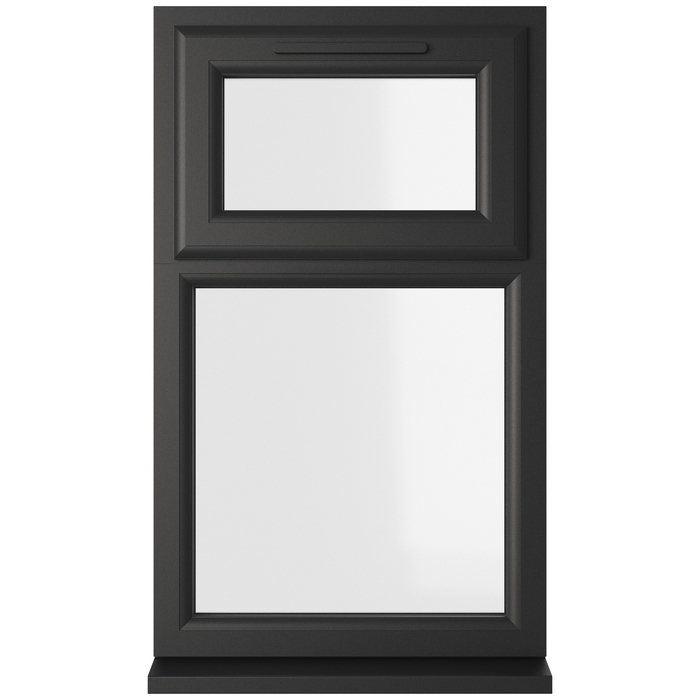 Crystal 2 Clear Glass Double Glazed uPVC Window - Black and White