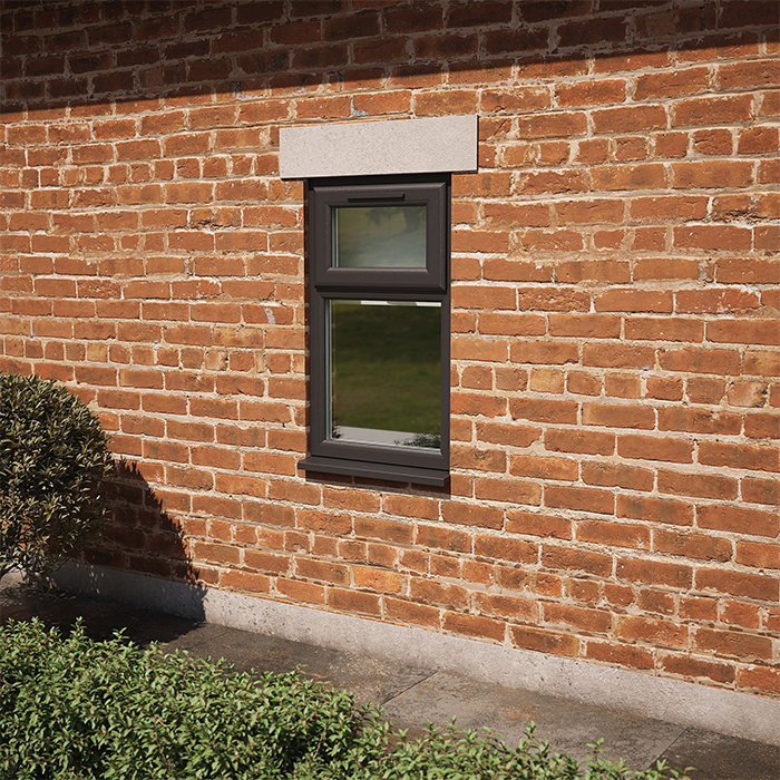 Crystal 2 Clear Glass Double Glazed uPVC Window - Black and White