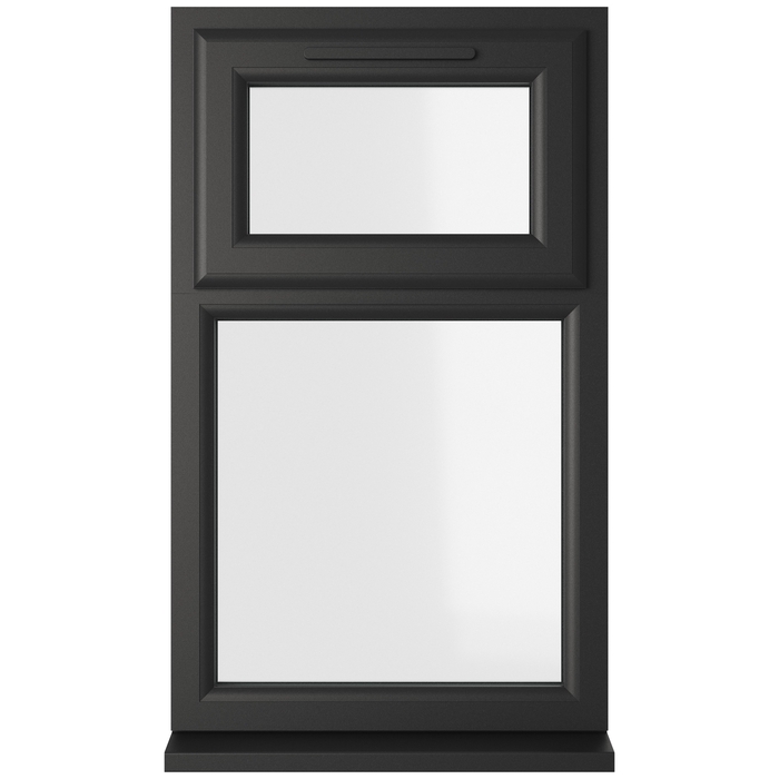 Crystal 2 Clear Glass Double Glazed uPVC Window - Black and White