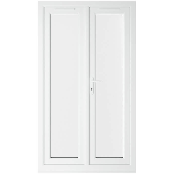 Crystal uPVC Left Hand External French Door with 2 Clear Double Glazed Light - White