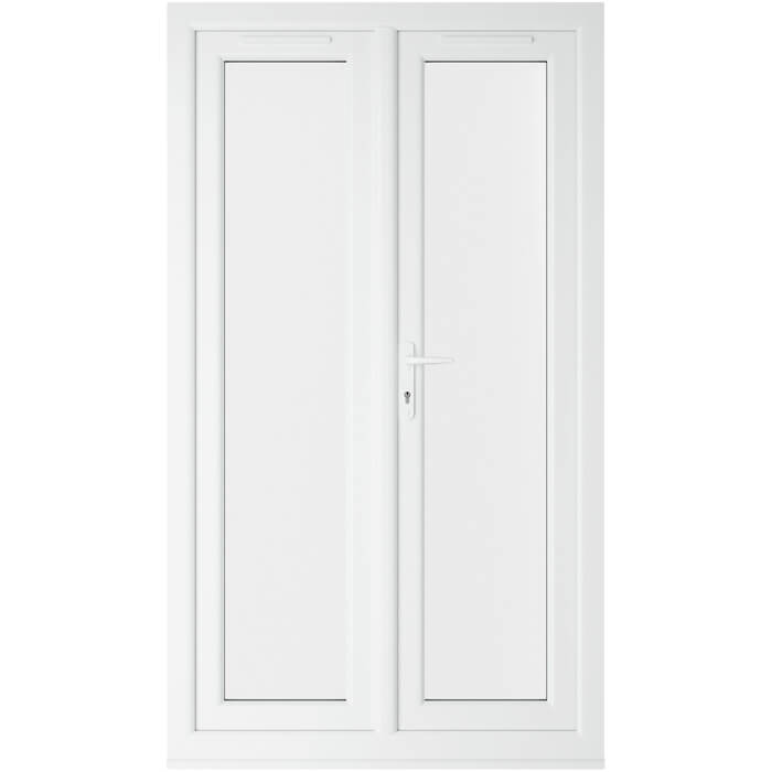 Crystal uPVC Left Hand External French Door with 2 Clear Double Glazed Light - Agate-White