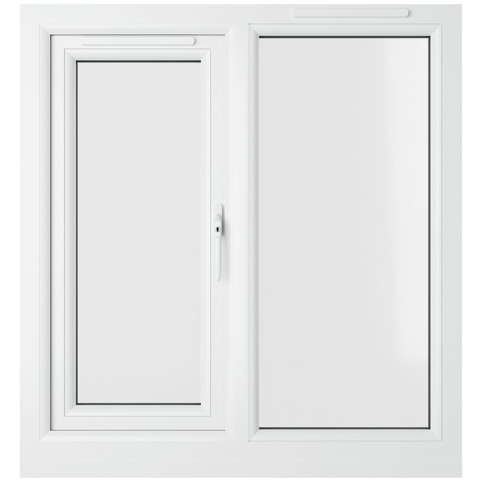 Crystal 2 Clear Glass Double Glazed uPVC Window - Agate and White - Right Handed