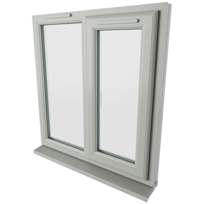 Crystal 2 Clear Glass Double Glazed uPVC Window - Agate and White - Right Handed