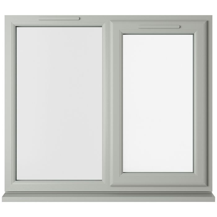 Crystal 2 Clear Glass Double Glazed uPVC Window - Agate and White - Right Handed