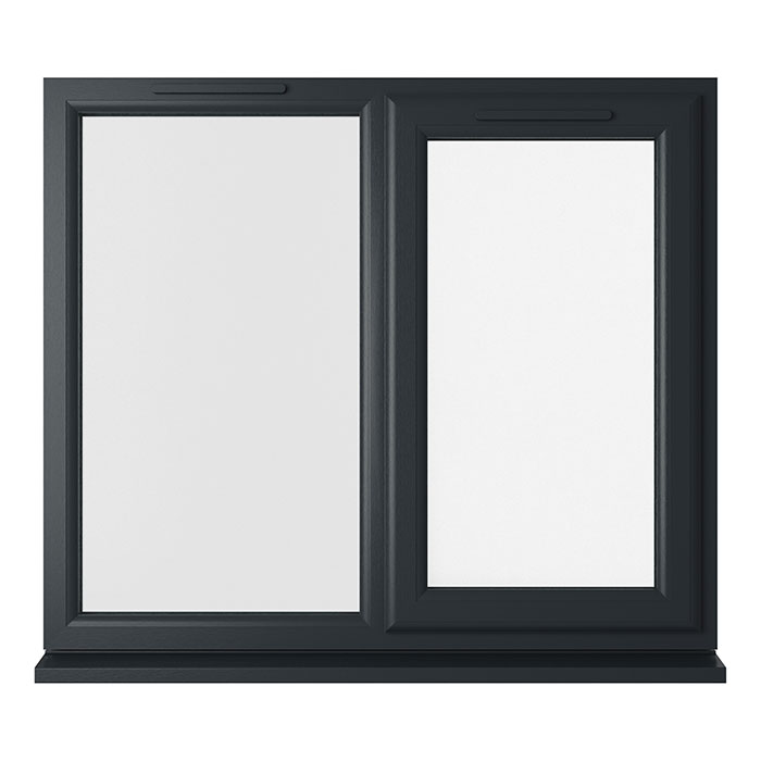 Crystal 2 Clear Glass Triple Glazed uPVC Window - Grey and White - Right Handed