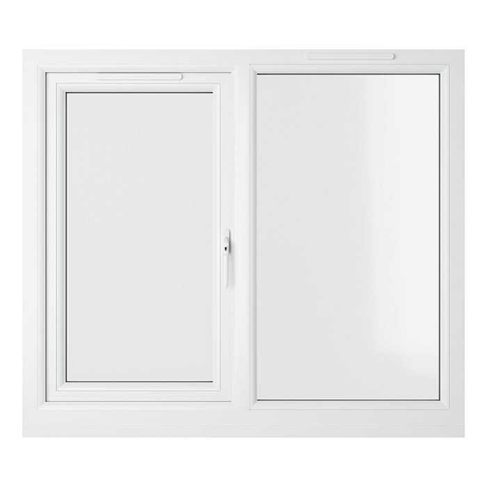 Crystal 2 Clear Glass Triple Glazed uPVC Window - Grey and White - Right Handed