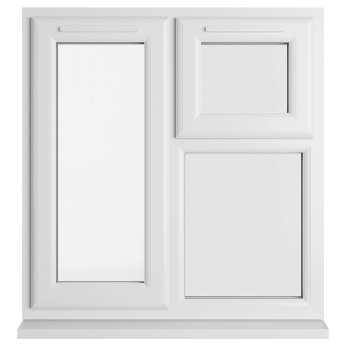 Crystal 3 Clear Glass Double Glazed uPVC Window - White - Left Handed