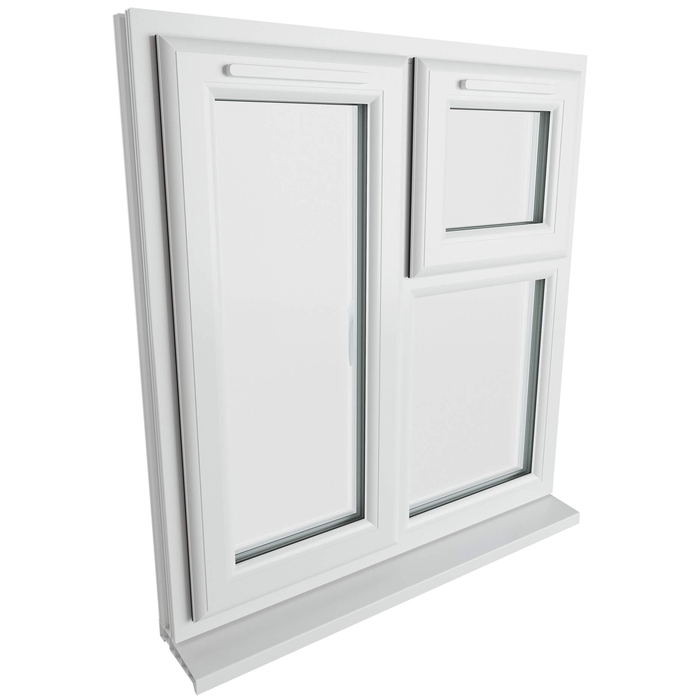 Crystal 3 Clear Glass Double Glazed uPVC Window - White - Left Handed