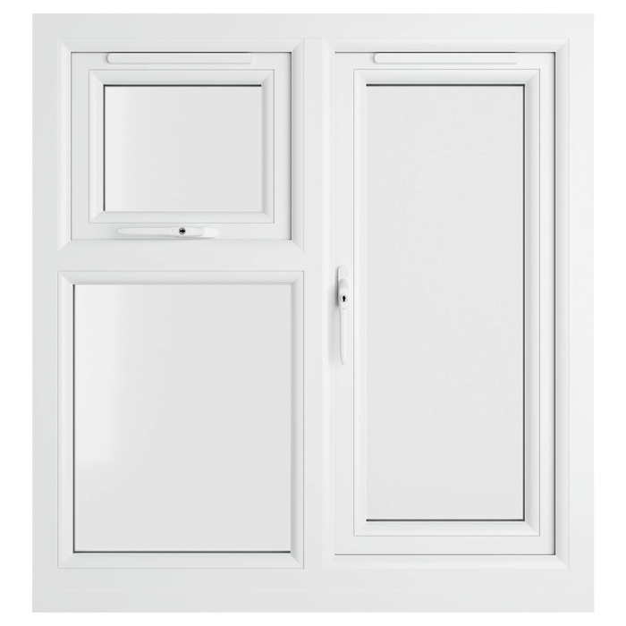 Crystal 3 Clear Glass Double Glazed uPVC Window - White - Left Handed