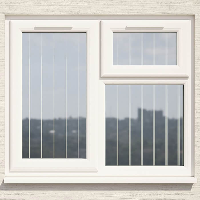 Crystal 3 Clear Glass Double Glazed uPVC Window - White - Left Handed