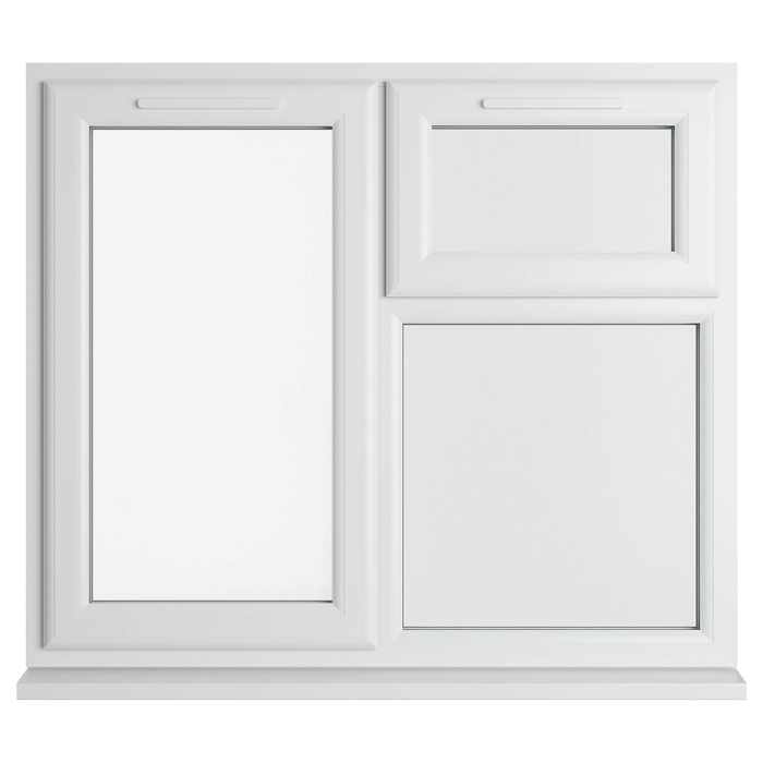 Crystal 3 Clear Glass Double Glazed uPVC Window - White - Left Handed