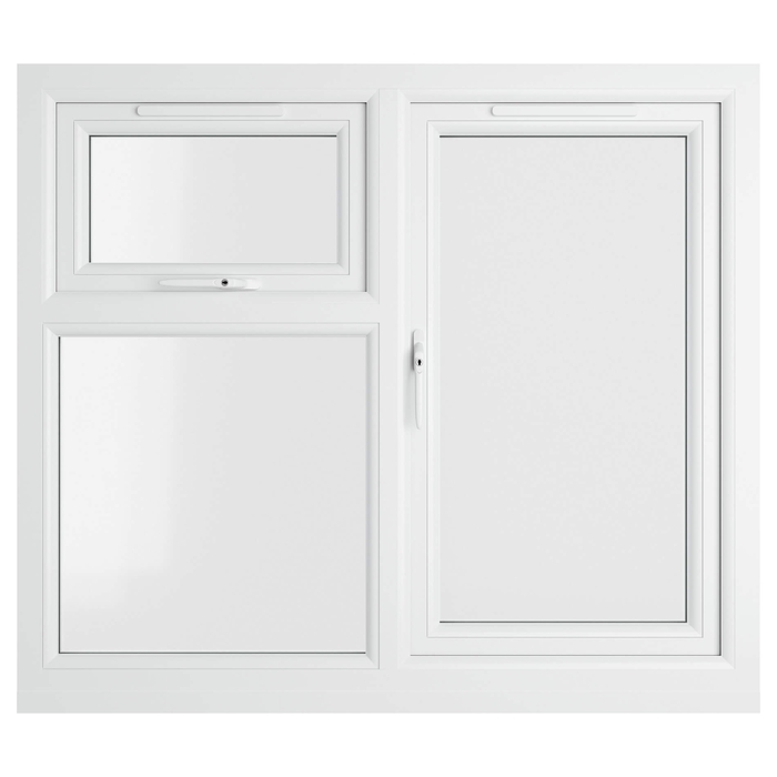Crystal 3 Clear Glass Double Glazed uPVC Window - White - Left Handed