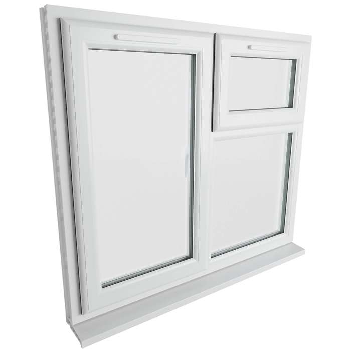 Crystal 3 Clear Glass Double Glazed uPVC Window - White - Left Handed