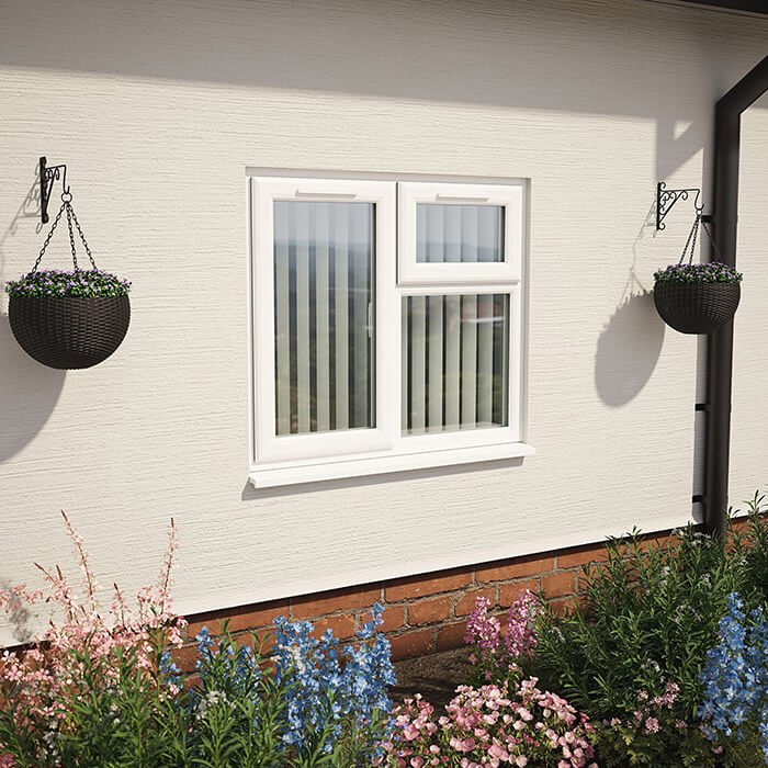 Crystal 3 Clear Glass Double Glazed uPVC Window - White - Left Handed