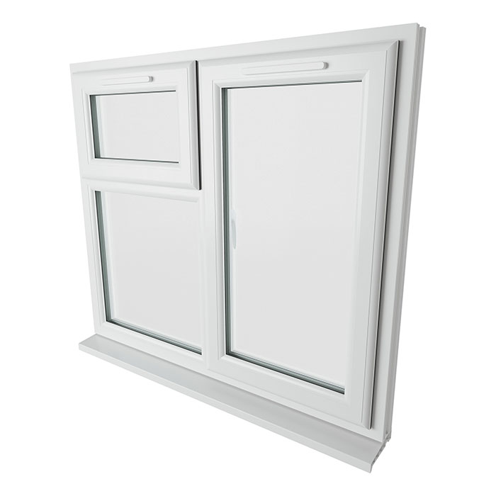 Crystal 3 Clear Glass Triple Glazed uPVC Window - White - Right Handed