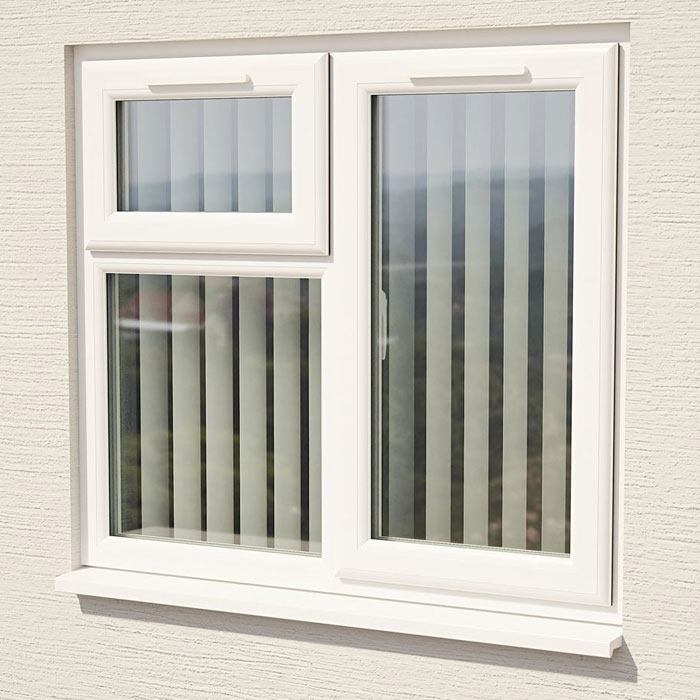 Crystal 3 Clear Glass Triple Glazed uPVC Window - White - Right Handed