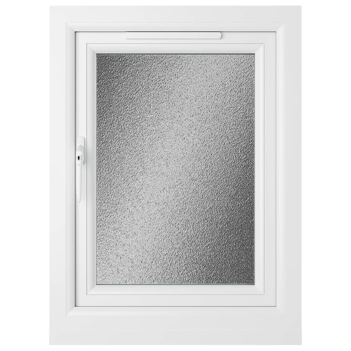 Crystal 1 Obscure Glass Double Glazed Side Hung uPVC Window - Agate and White - Left Hand