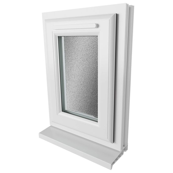 Crystal 1 Obscure Glass Triple Glazed uPVC Window - White
