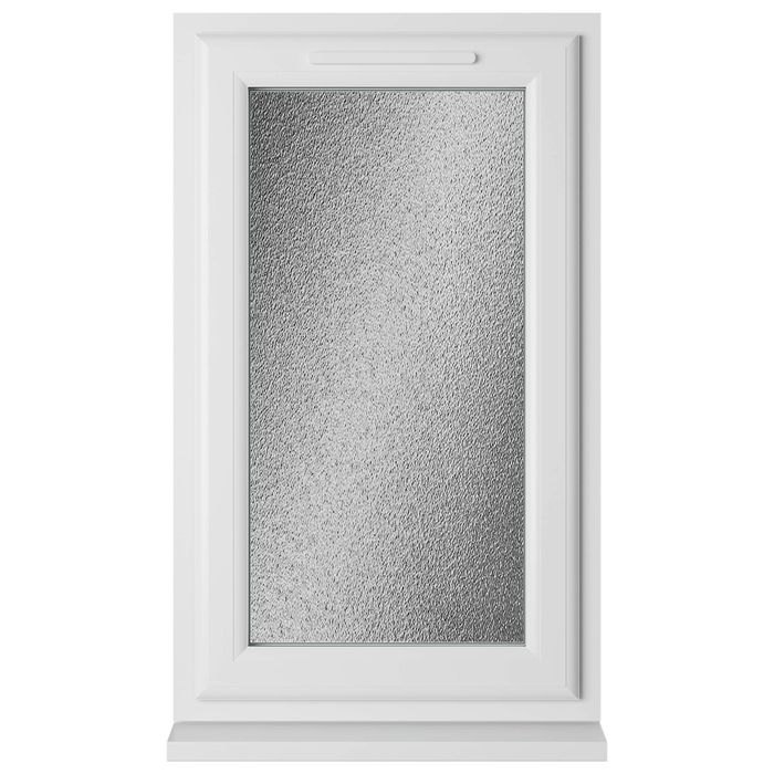 Crystal 1 Obscure Glass Triple Glazed uPVC Window - White