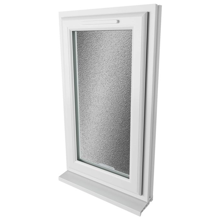 Crystal 1 Obscure Glass Triple Glazed uPVC Window - White