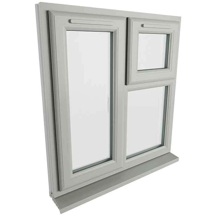 Crystal 3 Clear Glass Double Glazed uPVC Window - Agate and White - Left Handed