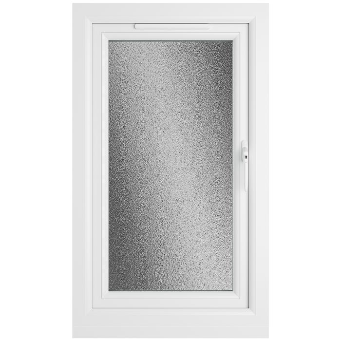 Crystal 1 Obscure Glass Double Glazed uPVC Window - Black and White - Right Handed