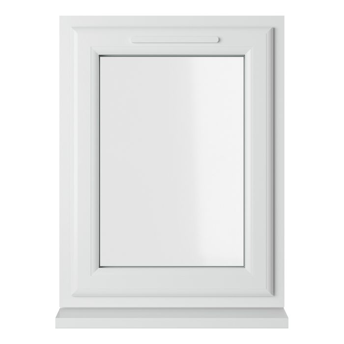 Crystal Clear Glass Double Glazed uPVC Window - White - Left Handed