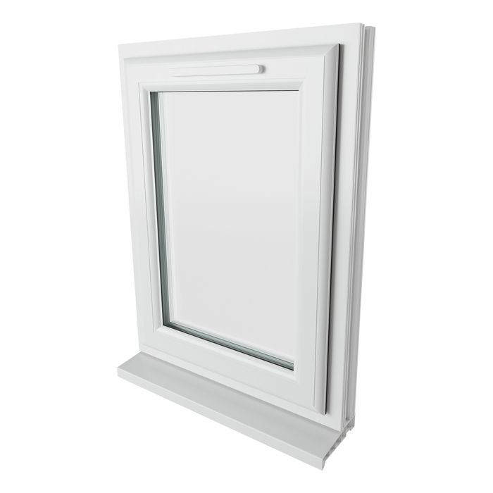 Crystal Clear Glass Double Glazed uPVC Window - White - Left Handed